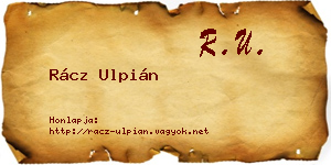 Rácz Ulpián névjegykártya